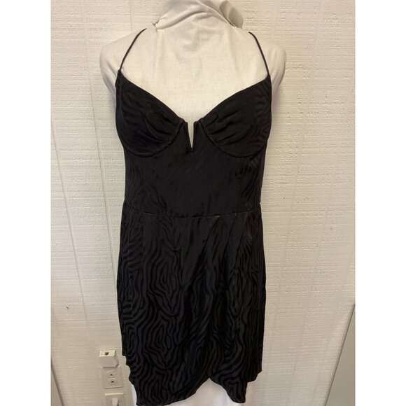 Free People Dresses & Skirts - NWT Free People Sun Becomes Her Black Jacquard Dress Size 10 With Adjustable Str